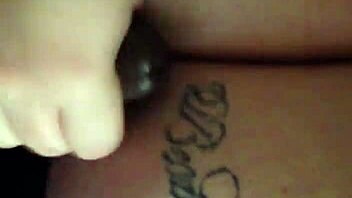 he strokes furiously before nuttin all over those big natural tits handjob style