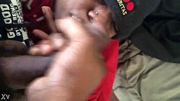 ebony babe sucks cock and takes hot cum trim