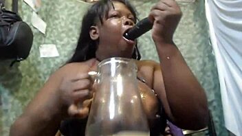 brazilian beauty chokes on big black cock in lingerie hardcore