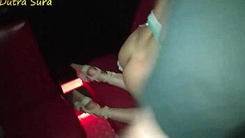 Crossdressing latina rides big black cock on bus seat then booth