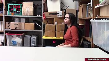 Latina Shoplifter Caught, Deepthroats Big Cock And Gets Face Fucked Hard!