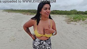 lukas pounds skinny beach slut's tight pussy balls deep in public adventure