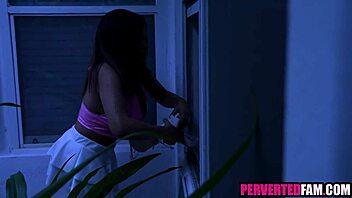 busty brunette teen enjoys hardcore fucking session close up