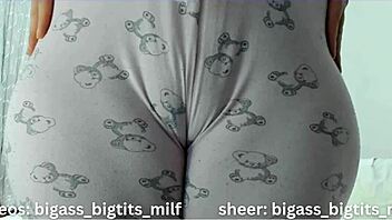 Colombian MILF's Juicy Cameltoe Pussy Lips Spread Wide