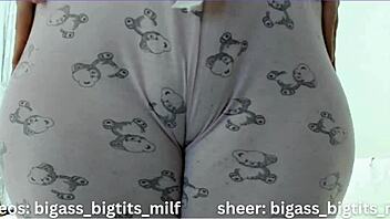 Colombian MILF's Juicy Cameltoe Pussy Lips Spread Wide