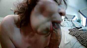 blue eyed pawg strips clothes rips huge butt out for wet pov blowjob