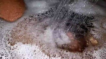 teasing in hot tub with foamy cock play and relaxing tunes