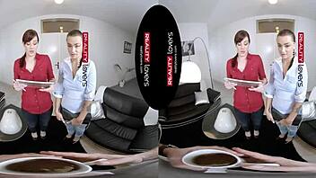 public survey spirals into wild outdoor threesome vr adventure