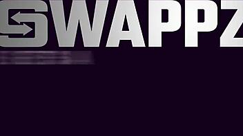 Skinny blonde deepthroats in wild group orgy swap