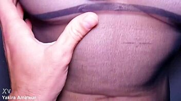 hot milf rubs cock with hairy pussy doggystyle cum covered