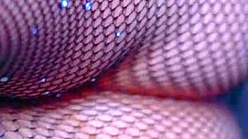 watch her puffy shaved pussy devour that glass dildo sensually