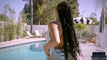 Ebony Kira Noir Strips Big Tits Ass Outdoors!