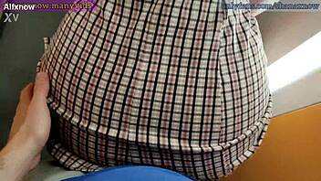 public elevator blowjob leads to facial cumshot surprise