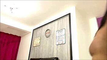 shemale stunner rides huge dildo live on cam