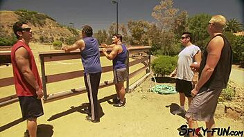 Busty vintage slut bends for doggystyle pounding in cinema