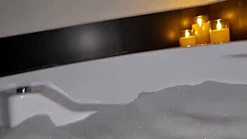 teasing in hot tub with foamy cock play and relaxing tunes