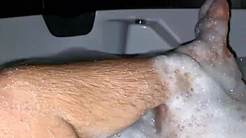 teasing in hot tub with foamy cock play and relaxing tunes