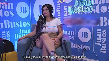 wow antonella jones' natural big tits bounce on bbc podcast fuck