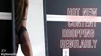 ebony babe shakes huge ass twerking in sexy lingerie costume outdoors