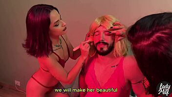 my college prof tried new kinky stuff so i turned him sissy with my friend