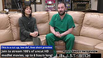 doctor gloves up close fucks petite brooklyn rossi's shaved pussy cum blast