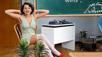 torcelini student strips lingerie in geography class teasing shaved pussy lips