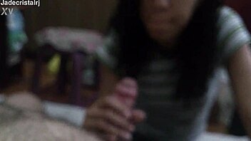 jade blows friend wildly as watcher moans encouragement