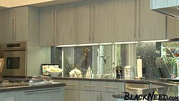 Exotic ebony teen pussy drips cum after rough bbc pounding