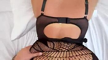 sexy latina's sheer pantyhose torn in wild hotel destruction