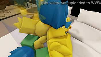 furry couple goes wild fucking with big cocks and tits in roblox house