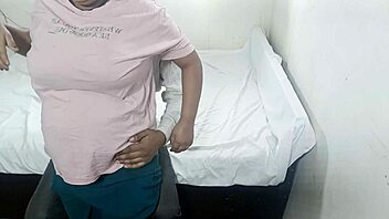 fucked friend's chubby teen tight pussy hard on bed