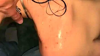 neighbors' skinny wife sneaks smoky shower suck while flashing wet beaver