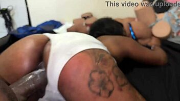 Petite latina teen stuffed deep with big black cock missionary style