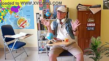 torcelini student strips lingerie in geography class teasing shaved pussy lips