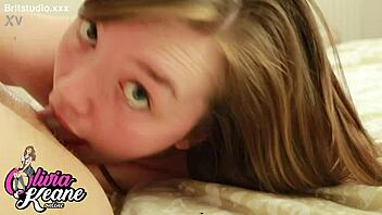 Chubby 18+ british teen rims lucky guy with cum covered facial finish