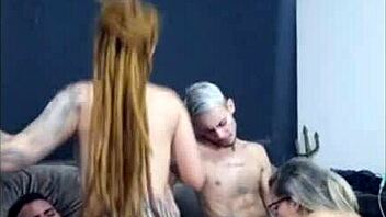 a ruiva dread chick rides my buddy while his woman sucks me off hot