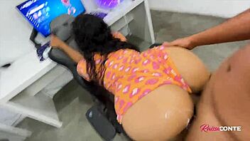 bending curvy brazilian over for big cock doggystyle cum on ass 😍🍑