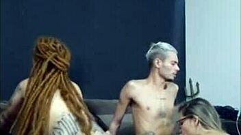 a ruiva dread chick rides my buddy while his woman sucks me off hot