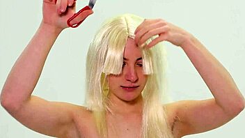 submissive bitch shaved bald while dominated in hardcore session