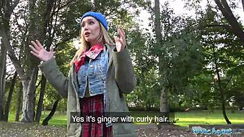 public agent chases lost dog into wild outdoor sex for cash cumshot