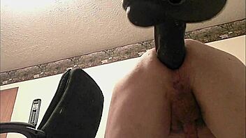 foreverman pounds ass with big black dildo machine nonstop 🔥🍑