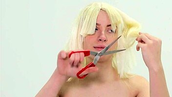 submissive bitch shaved bald while dominated in hardcore session