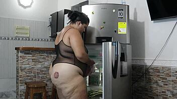 kitchen lover fuck explodes with huge creamy cum load