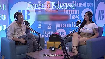 wow antonella jones' natural big tits bounce on bbc podcast fuck