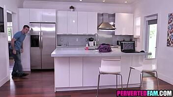 blonde milf catches perv stroking her shaved pierced pussy