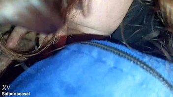 Amateur friend blows huge load in car blowjob – she loves sloppy sucking cock!