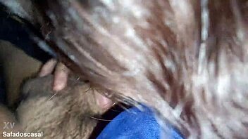 Amateur friend blows huge load in car blowjob – she loves sloppy sucking cock!