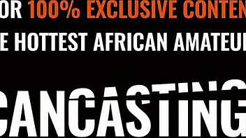 natural ebony milf slurps white cock sloppily in fake casting call