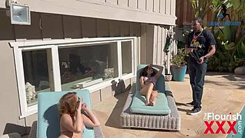 leana lovings hooks up with bbc at university pool outdoors