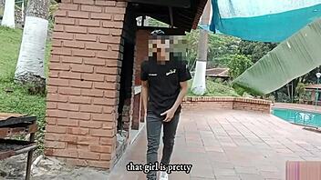 outdoor couple bends over for hardcore creampie after intense blowjob and doggystyle